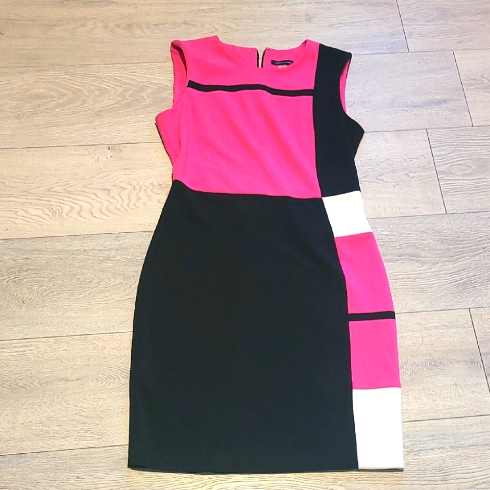 Tommy Hilfiger Pink and Black Sheath Mini Dress 8